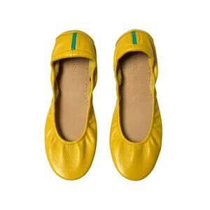 tieks mustard yellow leather ballet flats